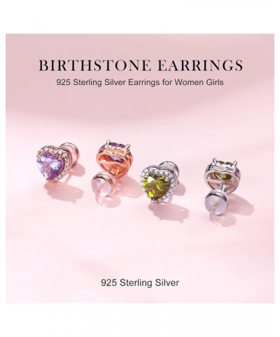 Valentines Day Gifts for Her - Sterling Silver Birthstone Stud Earrings for Women Anniversary Christmas Mothers Day Birthday ...