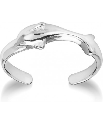 Toe Rings - 925 Sterling Silver - Adjustable Dolphine $8.24 Body Jewelry