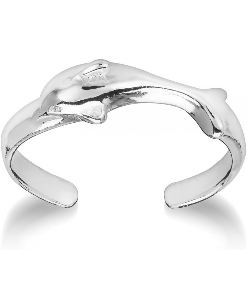 Toe Rings - 925 Sterling Silver - Adjustable Dolphine $8.24 Body Jewelry