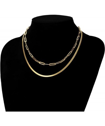 14K Gold Necklace For Women Trendy, Initial Layered Necklaces For Women Dainty Snake Chain Jewlery Gift B $8.69 Necklaces