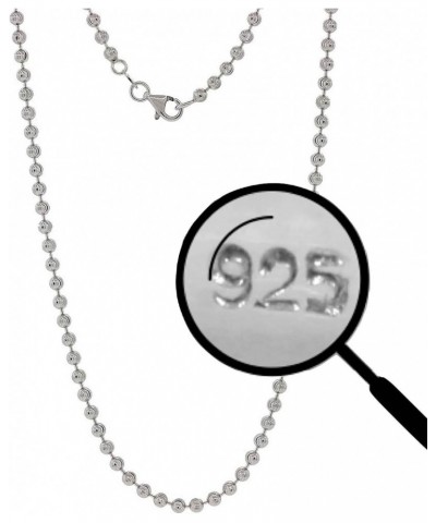 Solid 925 Sterling Silver Moon Cut Ball Bead Chain - 2.5mm - 18-30" - Made In Italy 18.0 Inches $39.03 Necklaces