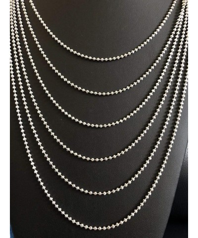 Solid 925 Sterling Silver Moon Cut Ball Bead Chain - 2.5mm - 18-30" - Made In Italy 18.0 Inches $39.03 Necklaces