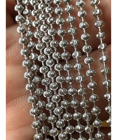 Solid 925 Sterling Silver Moon Cut Ball Bead Chain - 2.5mm - 18-30" - Made In Italy 18.0 Inches $39.03 Necklaces