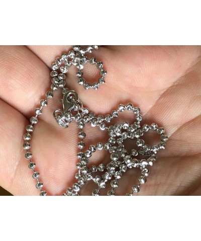 Solid 925 Sterling Silver Moon Cut Ball Bead Chain - 2.5mm - 18-30" - Made In Italy 18.0 Inches $39.03 Necklaces