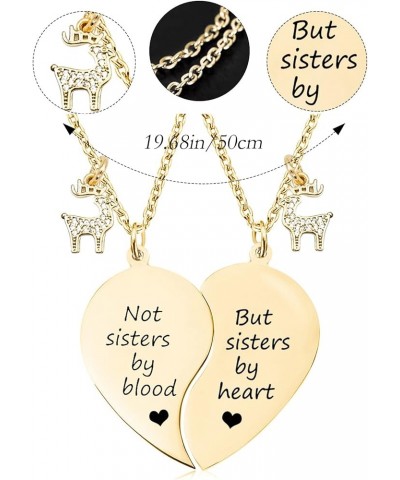 BFF Necklace for 2-Split Heart Necklace Not Sisters by Blood Pendant Best Friend Friendship Necklace Set of 2 Valentines Day ...