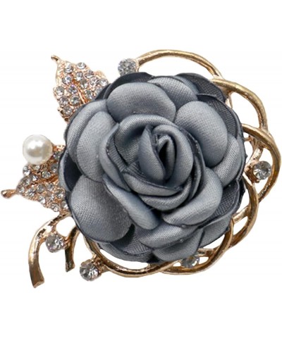 Rose Flower Accessories Brooches Wedding Bridal Bouquet Brooch Pin Hairpin for Women 2-Blue $9.87 Brooches & Pins