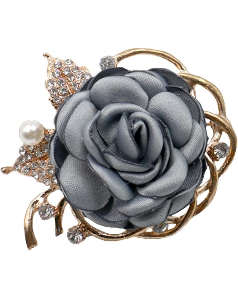 Rose Flower Accessories Brooches Wedding Bridal Bouquet Brooch Pin Hairpin for Women 2-Blue $9.87 Brooches & Pins