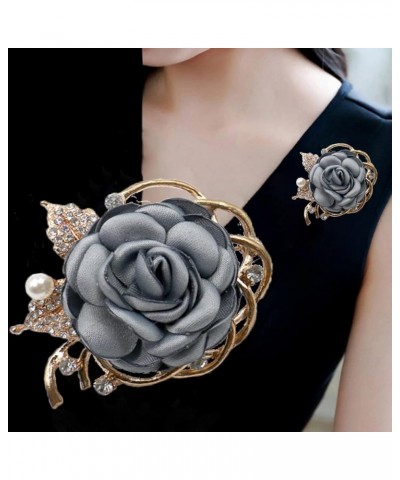 Rose Flower Accessories Brooches Wedding Bridal Bouquet Brooch Pin Hairpin for Women 2-Blue $9.87 Brooches & Pins