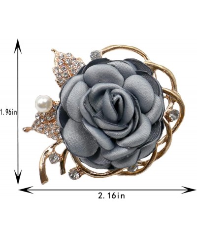 Rose Flower Accessories Brooches Wedding Bridal Bouquet Brooch Pin Hairpin for Women 2-Blue $9.87 Brooches & Pins