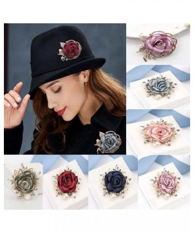 Rose Flower Accessories Brooches Wedding Bridal Bouquet Brooch Pin Hairpin for Women 2-Blue $9.87 Brooches & Pins