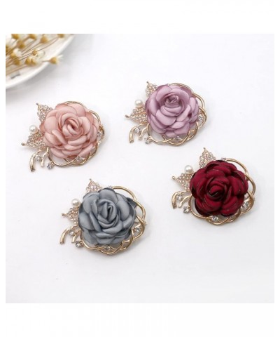 Rose Flower Accessories Brooches Wedding Bridal Bouquet Brooch Pin Hairpin for Women 2-Blue $9.87 Brooches & Pins