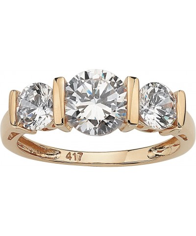 PalmBeach 10K White or Yellow Gold Solid Round Cubic Zirconia 3 Stone Bridal Ring Size 8 $107.72 Bracelets