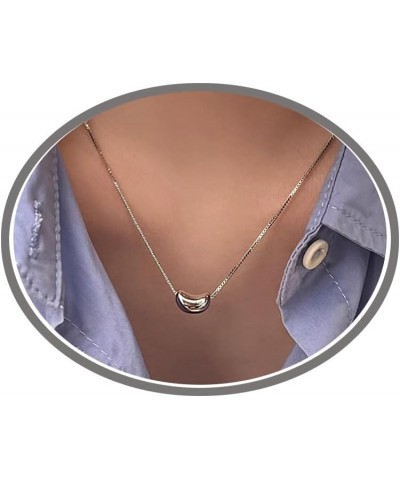 Bean Necklace for Women Cute Kidney Bean Necklaces Charm Necklace Jewelry Gift for Teen Girls Silver $9.34 Necklaces