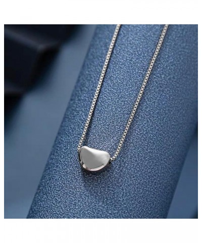 Bean Necklace for Women Cute Kidney Bean Necklaces Charm Necklace Jewelry Gift for Teen Girls Silver $9.34 Necklaces