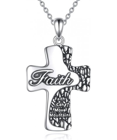 Cross Necklace Sterling Silver Religious Cross Pendant Christians Jewelry Gifts for Women Men Faith $20.39 Necklaces