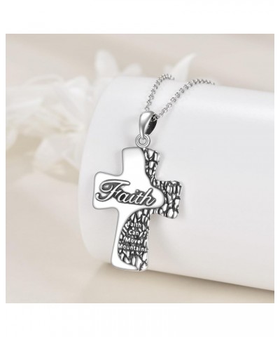 Cross Necklace Sterling Silver Religious Cross Pendant Christians Jewelry Gifts for Women Men Faith $20.39 Necklaces