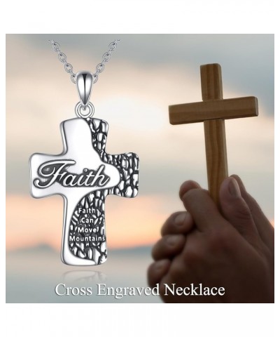 Cross Necklace Sterling Silver Religious Cross Pendant Christians Jewelry Gifts for Women Men Faith $20.39 Necklaces