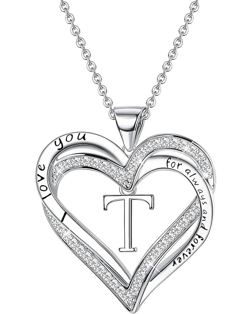 Love Birthday Necklace Women's Double Heart Letter Necklace Birthday Christmas Jewelry Gift T $6.33 Necklaces