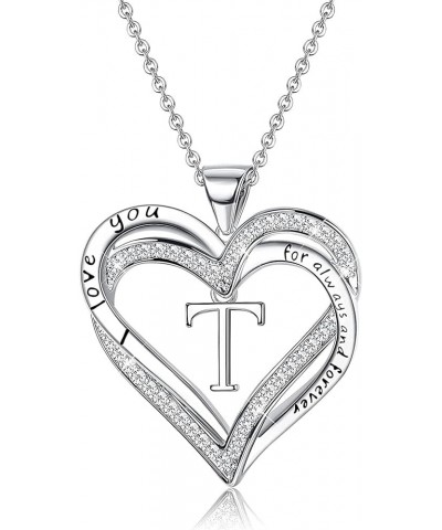 Love Birthday Necklace Women's Double Heart Letter Necklace Birthday Christmas Jewelry Gift T $6.33 Necklaces