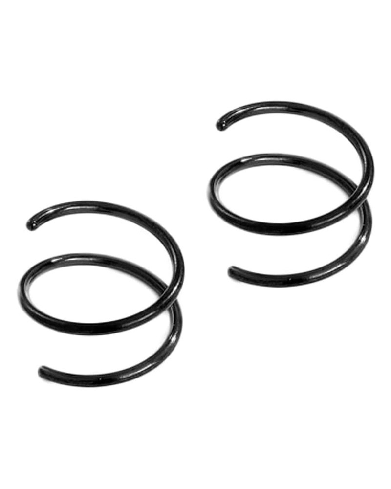 Stainless Steel Double Hoop Nose Rings for Single Piercing Spiral Nose Rings Cartilage Twist Nose Hoops for Women Nostril Pie...