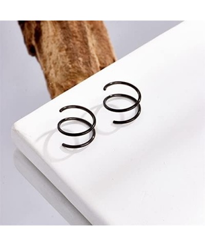 Stainless Steel Double Hoop Nose Rings for Single Piercing Spiral Nose Rings Cartilage Twist Nose Hoops for Women Nostril Pie...