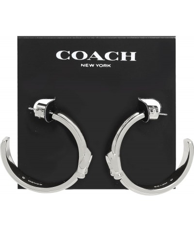 COACH Women's Signature Tabby Hoop Earrings RHODIUM One Size $41.63 Earrings