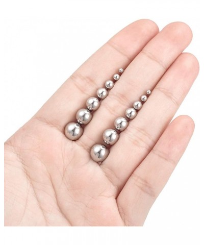 14 Pairs Stainless Steel Ball Stud Earrings Barbell Cartilage Tragus Helix Ear Piercing For Men Women 2-8mm Silver Black A:Ba...