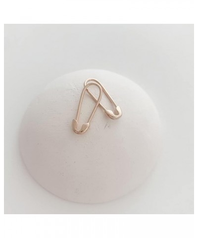 Mini Safety Pin Hoops in Gold, Rose Gold, or Silver | Minimalist, Delicate Jewelry Rose Gold $10.70 Earrings