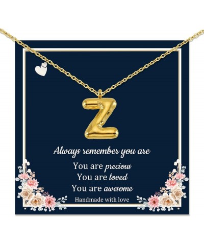 Bubble Initial Necklace for Women Balloon Letter Necklace Gold Birthday Valentine Gift for Daughter, Mom, Wife, Girlfriend, T...