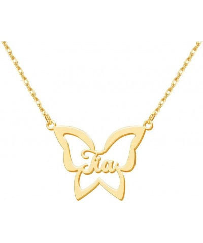 Gold Butterfly Necklace for Women, Custom Made Name necklace Dainty Personalized Jewelry Gifts for Mom on Christmas Style 07 ...