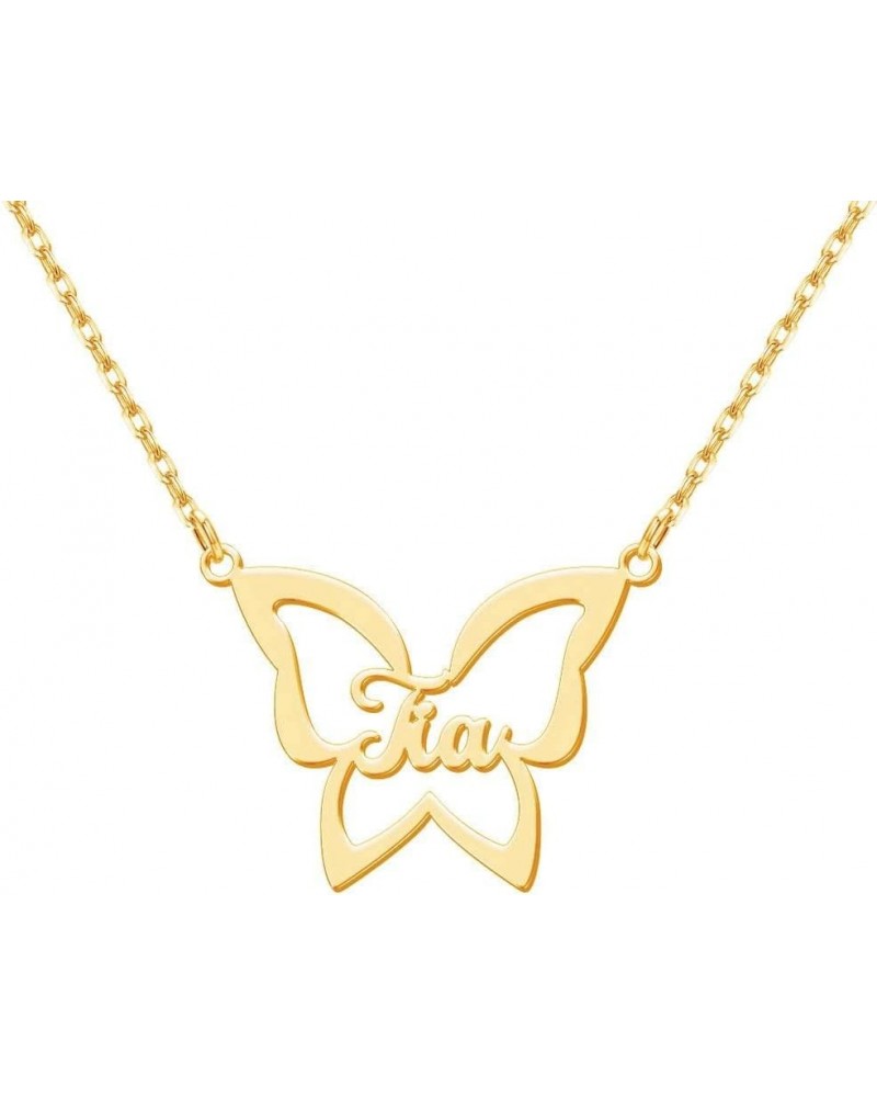 Gold Butterfly Necklace for Women, Custom Made Name necklace Dainty Personalized Jewelry Gifts for Mom on Christmas Style 07 ...