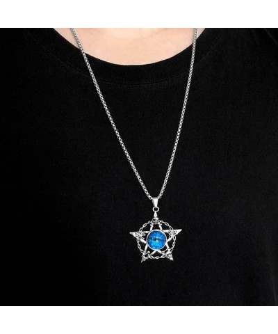 Men's Punk Necklace Pendant for Men Boys with 23.6'' Stainless Steel Box Chain evil eye (G) $5.19 Necklaces