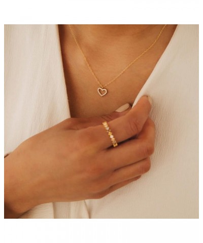 Pave Sun Heart Dainty Chain 18K Gold Sterling Silver Dainty Chain CZ Diamond Necklace 03-Forever Pave Heart 18K Gold $14.21 N...