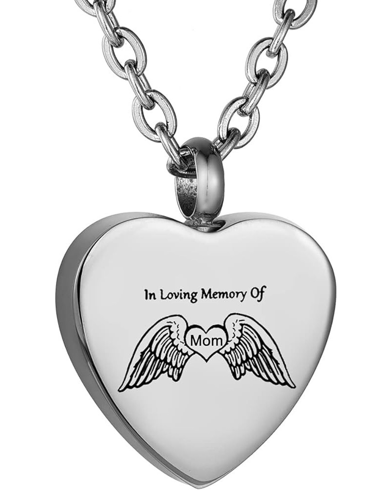 In Loving Memory of Family Angel Wing Cremation Necklace Urn Jewelry Memorial Ashes Holder Keepsake Mom $9.51 Necklaces