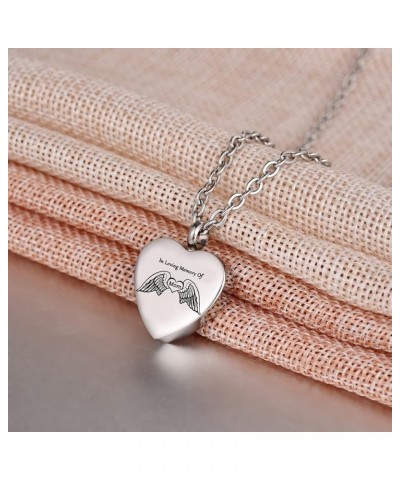 In Loving Memory of Family Angel Wing Cremation Necklace Urn Jewelry Memorial Ashes Holder Keepsake Mom $9.51 Necklaces