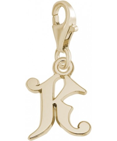 Initial K Charm With Lobster Claw Clasp, Charms for Bracelets and Necklaces yellow gold plated silver $21.90 Bracelets