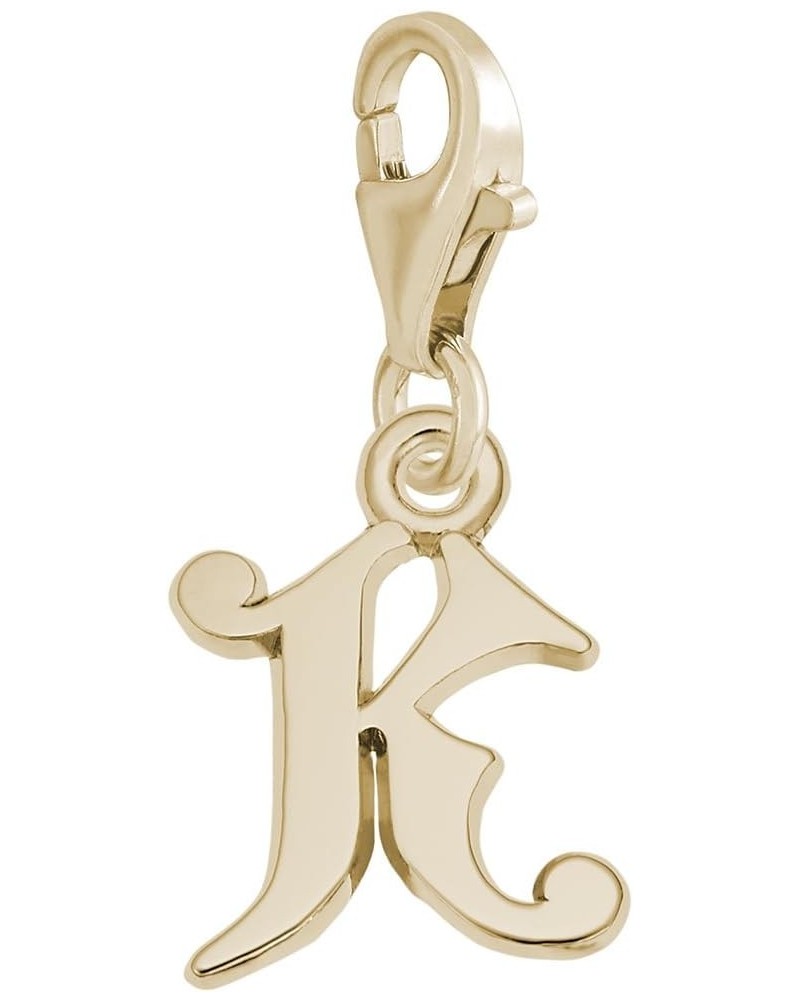 Initial K Charm With Lobster Claw Clasp, Charms for Bracelets and Necklaces yellow gold plated silver $21.90 Bracelets