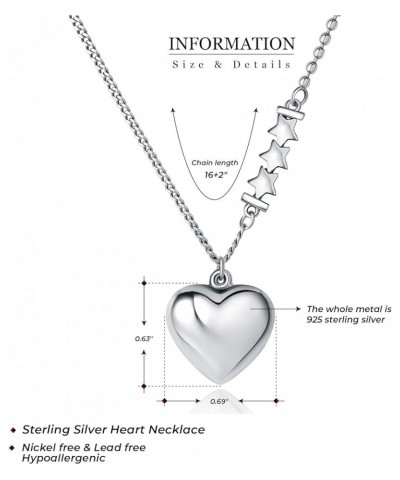 925 Sterling Silver Heart Pendant Necklace for Women Girls style 5 $29.25 Necklaces