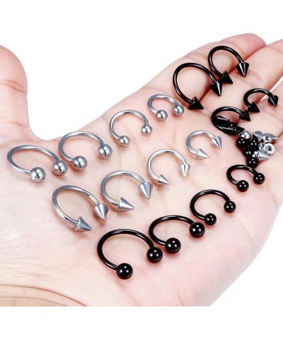 20G 16G 14G Variety of Sizes Horseshoe Rings Surgical Steel Nose Septum Rings Hoop Eyebrow Smiley Lip Rings Tragus Earring Da...