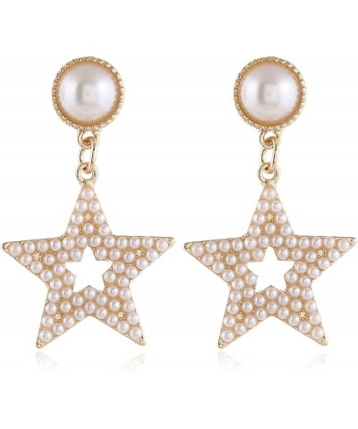 Star Earrings for Women Dangling Silver Star Earrings Dangle Rhinestone Star Earrings Sparkle Star Drop Earrings Big Star Dan...