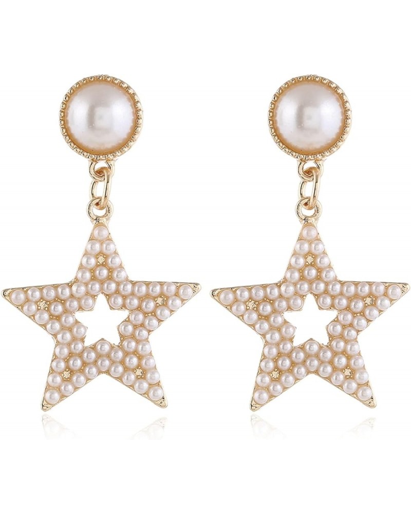 Star Earrings for Women Dangling Silver Star Earrings Dangle Rhinestone Star Earrings Sparkle Star Drop Earrings Big Star Dan...