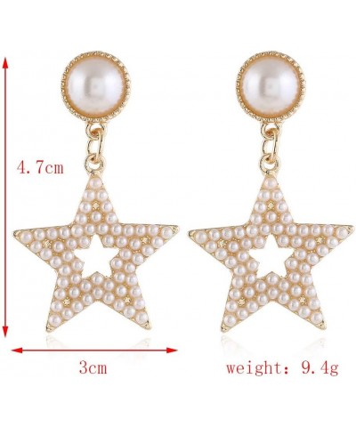 Star Earrings for Women Dangling Silver Star Earrings Dangle Rhinestone Star Earrings Sparkle Star Drop Earrings Big Star Dan...