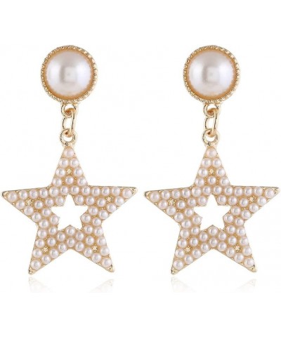 Star Earrings for Women Dangling Silver Star Earrings Dangle Rhinestone Star Earrings Sparkle Star Drop Earrings Big Star Dan...