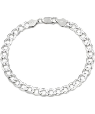 925 Italian Sterling Silver 2.5mm - 10.5mm Solid Cuban Diamond Cut Chain, ITProLux Curb Link Pave Necklace 6.5mm (Bracelet) $...