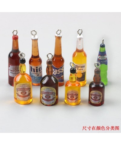 10Pcs Mini Beer Bottle Resin Charms Drinking Pendant for Keychain Necklace Earring Jewelry Findings Nice Processed, Earrings ...