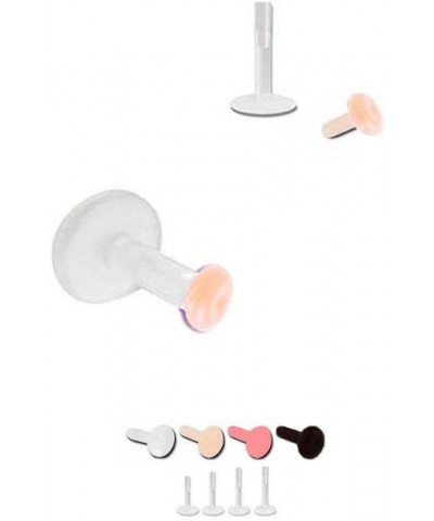 Bioflex Labret Style Nose Stud Retainer Skin Colored or Clear 2mm Flat Disc Clear-16G-9mm Post $10.59 Body Jewelry