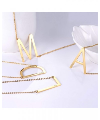 Alphabet Initial Jewelry Women Girls Necklace with Letter A to Z Stainless Steel / 18K Gold Plated CZ Crystal or Statement Si...