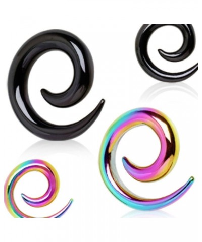 PVD Plated 316L Surgical Steel Spiral Taper 4g Rainbow $8.40 Body Jewelry