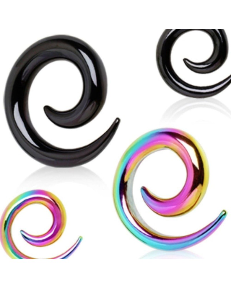 PVD Plated 316L Surgical Steel Spiral Taper 4g Rainbow $8.40 Body Jewelry