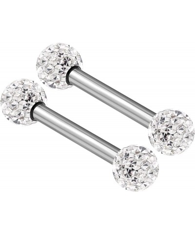 2PCS Surgical Steel Straight Barbell 16g 5/16 8mm 3mm Crystal Ball Tragus Earrings Cartilage Piercing Jewelry See More Colors...